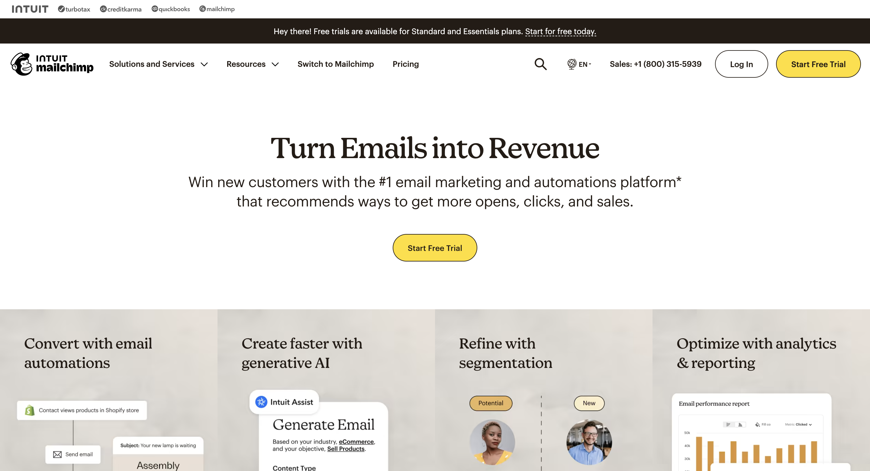 Screenshot image of Mailchimp sticky bar
